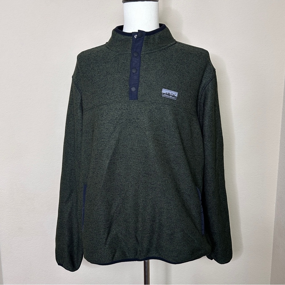Eddie Bauer Men’s 1/4 Snap sweater fleece pull over | size XL